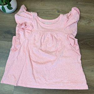 Loft Light Pink Simple Ruffle Sleeve Top